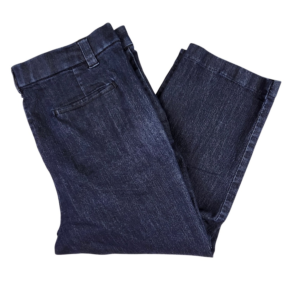 Laura Scott Capris Women‎ Size 12 Dark Indigo Blue Stretch Denim Cropped Pants